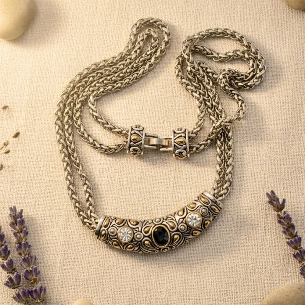 Brighton Style Multi-Strand Choker Necklace